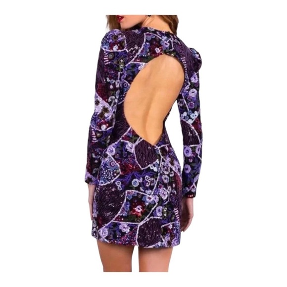 Helsi Monica purple sequin Evening Mini Dress - Picture 3 of 15